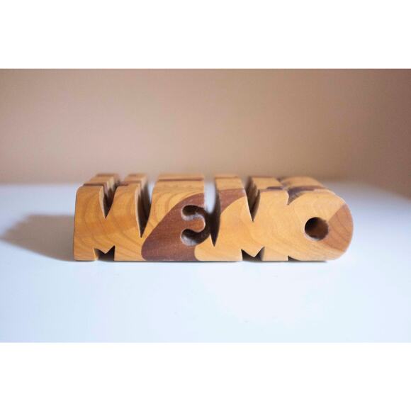 Vintage Wooden Memo Holder, Whimsical Desk Accessory - Picture 6 of 12